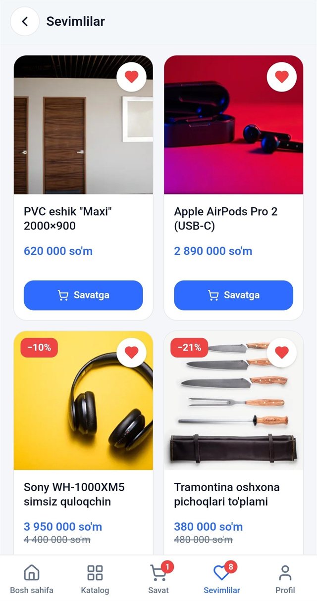 Sellio — Sevimli mahsulotlar