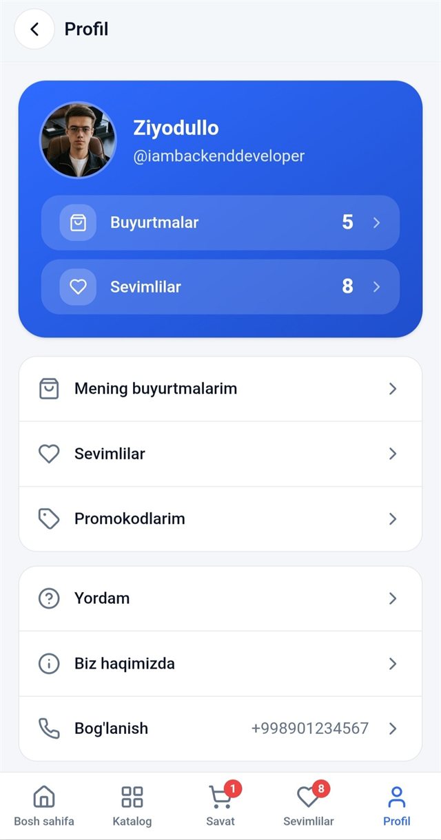 Sellio — Profil sahifasi